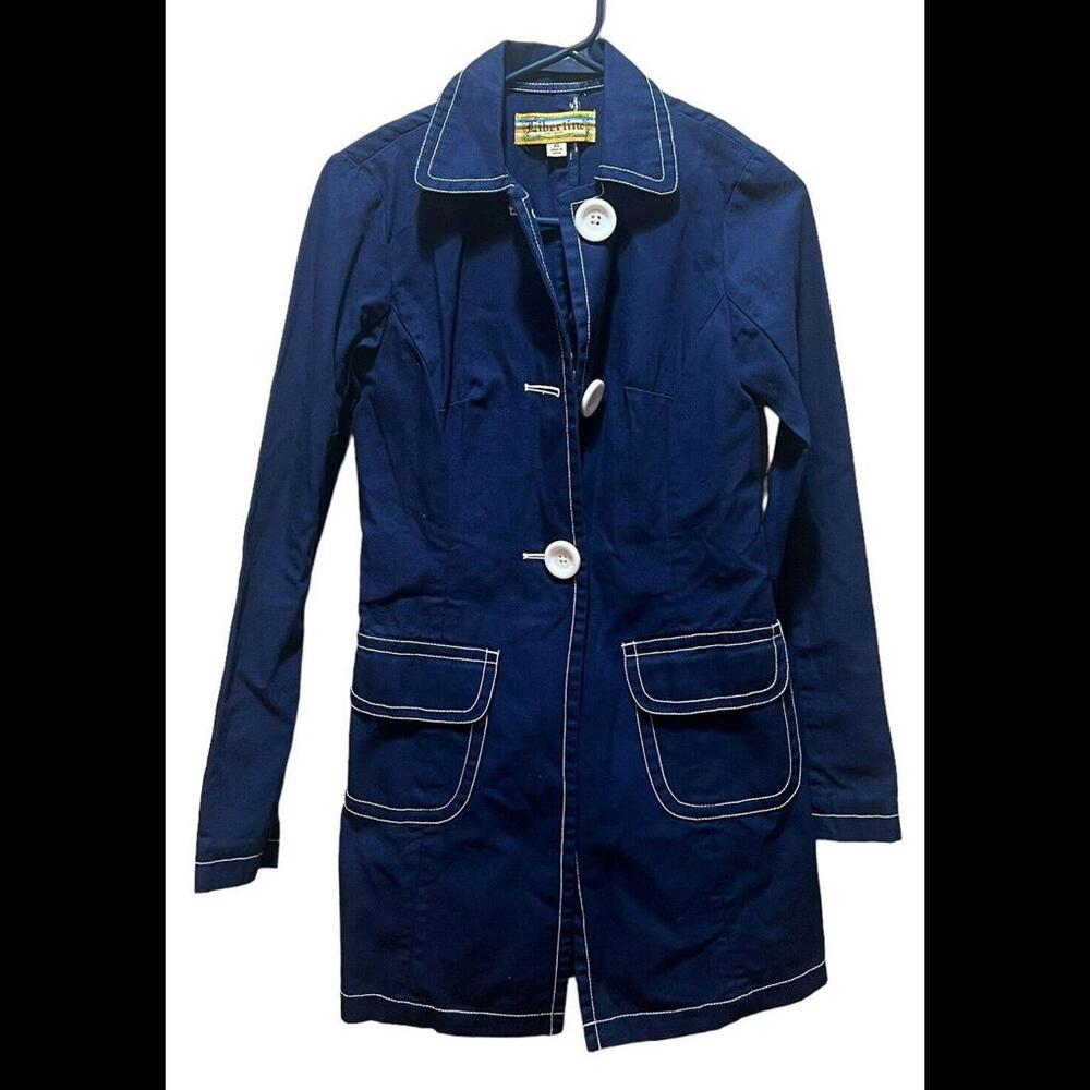 Libertine for Target Navy Women's Trench Coat with Contrast Stitching, Sz. XS